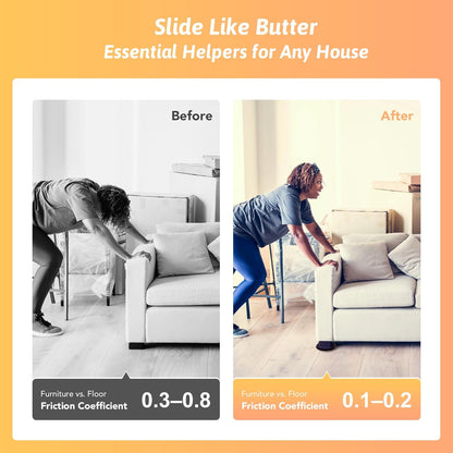 CO-Z Furniture Sliders - 16 Pack, 3 1/2" Reusable Furniture Sliders for Carpet, Heavy-Duty Furniture Gliders Movers for Hardwood Floors, Plastic Moving Pads for Heavy Furniture, Floor Protectors