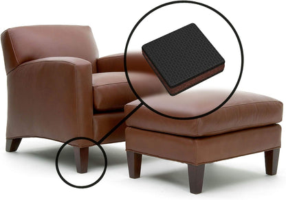 Slipstick GorillaPads CB142 Non-Slip Furniture Pads/Grippers (Set of 8) Furniture Leg Floor Protectors, 2 Inch Square, Black