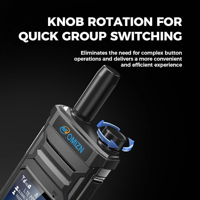 T6 Ultra-Slim Walkie Talkie with Unlimited Range Over 4G LTE, AES-256 Encrypted Two Way Radio, Noise Reduction, IP65, Type-C Charging, Lifetime Free Use