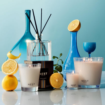 NEST New York Scented Classic Candle, Amalfi Lemon & Mint - 8.1 oz - Up to 60-Hour Burn Time - Reusable Glass Vessel