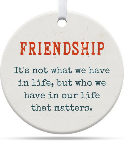 Friendship Gifts for Women, Best Friend, Funny, Work Besties, Sister, Friend Ornaments for Women, Ceramic Christmas Ornaments (Friendship 2)