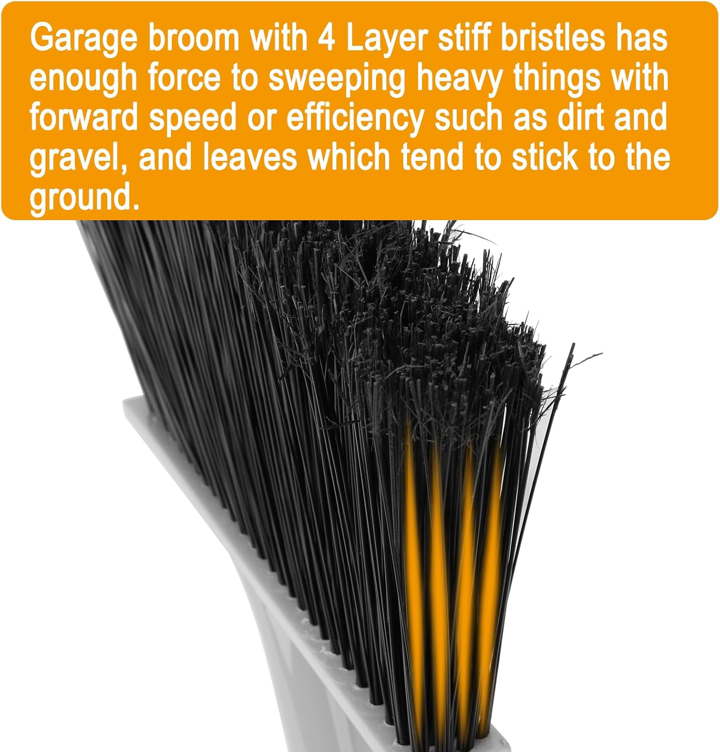 KeFanta 4 Packs Outdoor Broom Heavy Duty with 55" Long Handle, Commercial Brooms for Sweeping Indoor Courtyard Restaurant Garage Patio Decks Mall Market Kitchen Office Lobby Shop