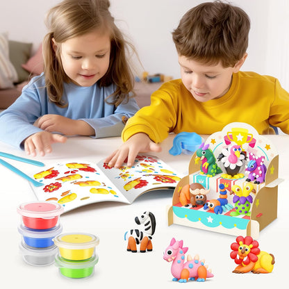 Drama Planet Air Dry Clay Kit for Kids - 18 Cans of Modeling Clay, 46-Page Guidebook with 26 Character Tutorials, Great Gift for Boys & Girls