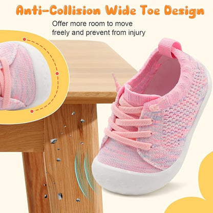 JIASUQI Baby Shoes for Toddler Boys Girls Sneakers Slip on Walking Shoes for Babies