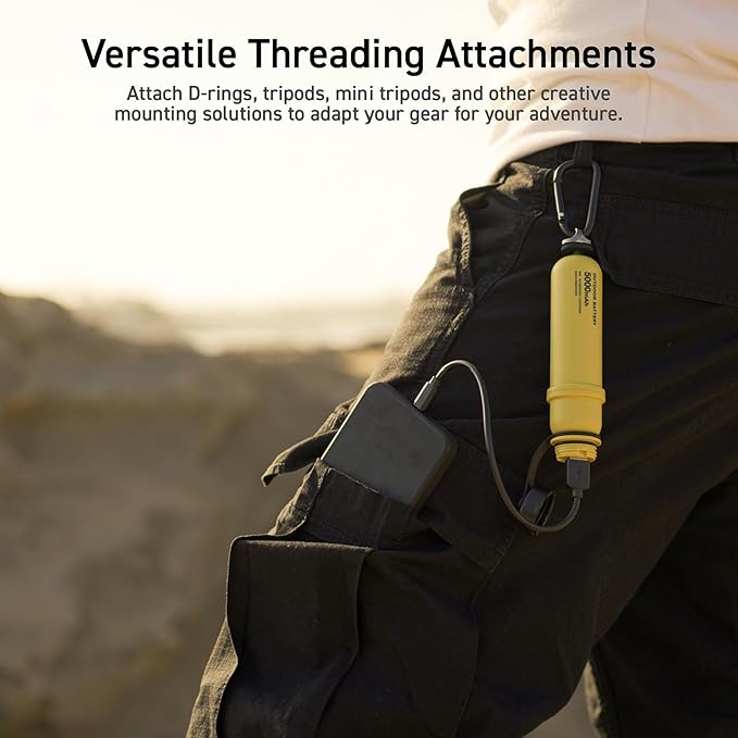 ELECOM NESTOUT Rugged Power Bank, 15000mAh Outdoor Charger, 32W USB C Fast Charging PD, Waterproof IP67, Heavy Duty Shockproof, Tactical Battery Pack for iPhone Tablet Hiking Camping Survival (Black)