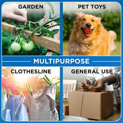 TECEUM Cotton Rope 3/16” (5 mm) – 100 FT – Strong All-Purpose Braided Rope – Natural Cotton – for Crafting, Сamping, Clothes Line, DIY, Indoor & Outdoor Use – Mint