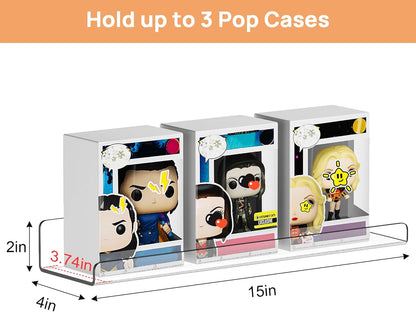 upsimples 10 Pack Acrylic Shelves Wall Organizer and Storage, 15" Display Shelf for Figure, Toy Cars, Perfume, Kids Bookshelf for Bedroom, Nursery, Craft Room, Clear