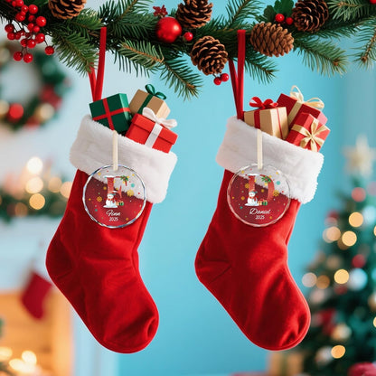 Personalized Christmas Ornaments with Names, Name Ornaments for Christmas Tree, Custom Snowman Letter Christmas Ornament for Kids and Adults, Stocking Name Tags