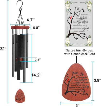 Memgift Memorial Wind Chimes for Outside- Sympathy Gift for Loss of Mom or Dad, Outdoor Keepsake with Soothing Tone for Garden, Yard in Memory of Loved One