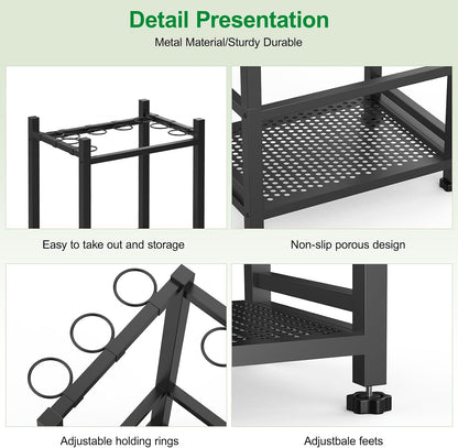 Dirza Garden Tool Organizer,Yard Tool Organizer for Garage Organization and Storage,Garden Tool Rack with 9 Loops for Garage, Shed, Outdoor,Easy Take Out and Storage,Will NOT tip over