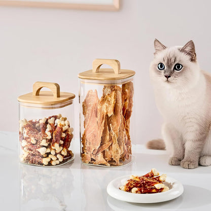 Sweejar 1 qt Glass Food Storage Containers with Lids, Coffee Container for Ground Coffee, 32 oz Glass Jars with Bamboo Lids, 2 Pack