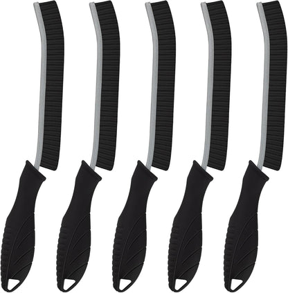 Cleaning Brush, 5 Pcs Hard Bristle Crevice Cleaning Brush, Grout Brush, Scrub Brush for Tile Grout Crevice, Gap Cleaning Tools for Bathroom Kitchen Toilet Window Track (5, Black)