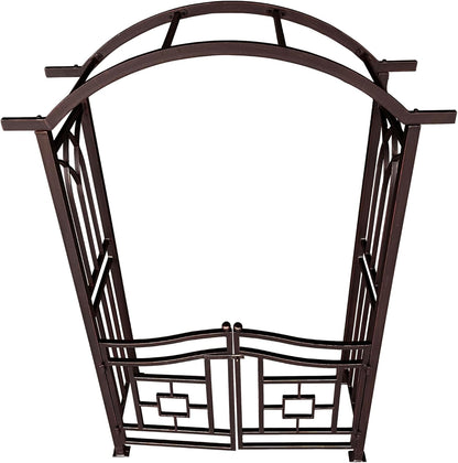 Bronze Aluminum Garden Arbor Arch with Gate