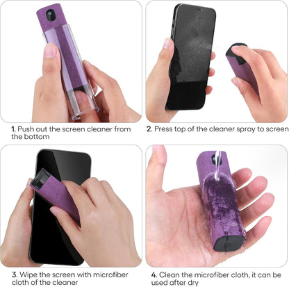 Fingerprint Proof Screen Cleaner,3 in 1Touchscreen Mist Cleaner Spray Wipe Cleaner,Safe for All Phones, Computer, Laptop, Tablet and Car Screen