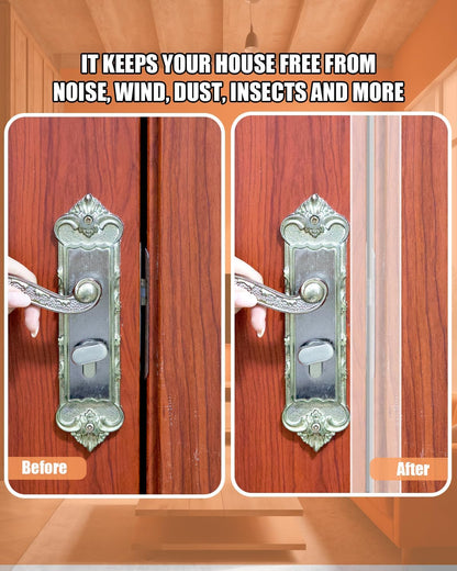 Orghtin T-Shaped Silicone Seal Strip, Clear Sealer Weather Stripping Door Seal Strip, 40Ft x 1.97 in Draft Stopper for Side of Door