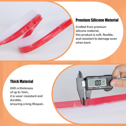 Orghtin T-Shaped Silicone Seal Strip, Clear Door Sealer Weather Stripping, 10Ft Door Draft Stopper