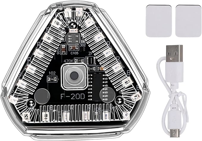 Hazard Caution Lights - Solar Powered Triangle Beacon, Rechargeable Flashing Lamp, Bright Waterproof Alert Flasher | Wireless Signal Lighting for Auto Trailer Bike Aircraft Outdoor Visibilit