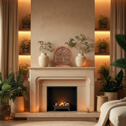 Decozen Solid Wood Tree of Life Sculpture - Home Decor, Living Room, Boho, Shelf, Coffee Table, Centerpiece Table Decorations, Mantle, Dining Table Centerpiece, Bathroom Shelf, Entryway, Farmhouse