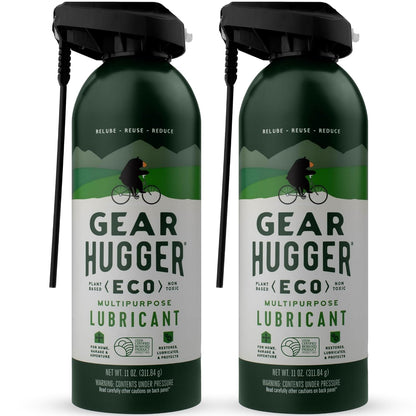 Gear Hugger Multipurpose Lubricant - Eco-Friendly (11 oz, Pack of 2), Rust Remover - Garage Door Lubricant Spray, Door Hinge Lubricant & Lock Lubricant - Plant-Based, No Petroleum, No PTFE