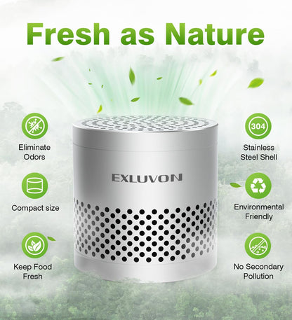 Fridge Deodorizer, Lasts for 10 Years Refrigerator Deodorizer Odor Eliminator,Travel Size Air Purifiers, More Effective Than Baking Soda Bamboo Charcoal Air Purifying Bag, Silver