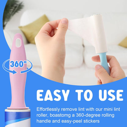 Hushee 48 Pack Bulk Mini Lint Roller for Travel 1440 Sheets 6'' Small Lint Removers Portable Lint Roller Travel Size Removers Sticky Removing Tool for Pet Hair Clothes Furniture Car Seat