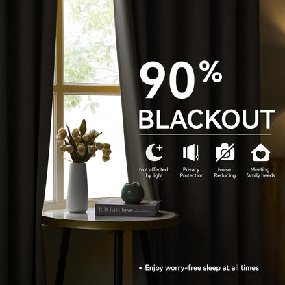 KangBang Grey Blackout Curtains 96 Inches Long for Living Room, Pinch Pleat Room Darkening Black Out Vertical Drapes for Boys Playroom, Fashion Nautical Style Decor 2 Panels, 40”Wx96”L