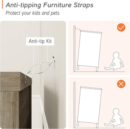 WAMPAT Dresser for Bedroom with 9 Drawers, Kids Dressers with Wide Chest of Drawers, Modern Wooden Closet Storage Organizer, Large Wood Dressers for Living Room, Nursery, Hallway, Rustic Oak