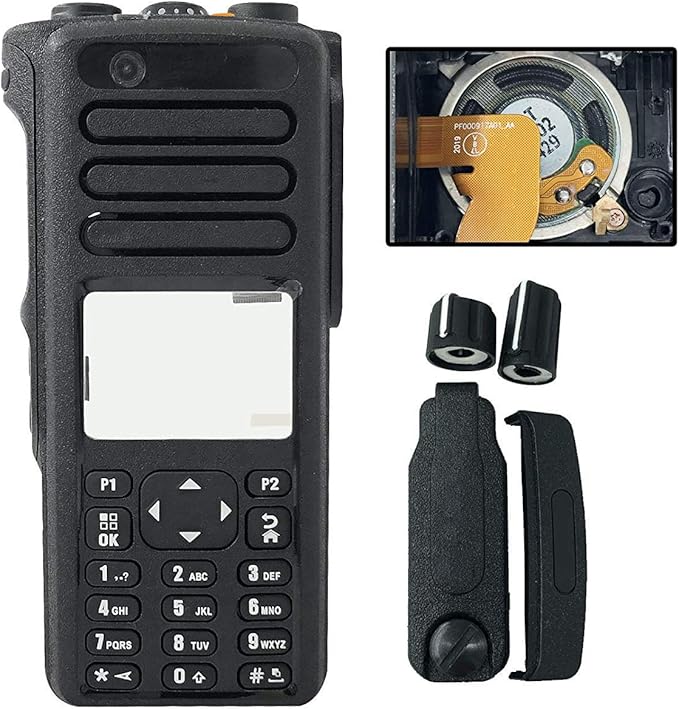 Amasu XPR7550E Black Housing Case Front Cover with Speaker for Radio XPR7550E XPR7580E XIR P8668i P8660i DP4800E DP4801E DGP8550E