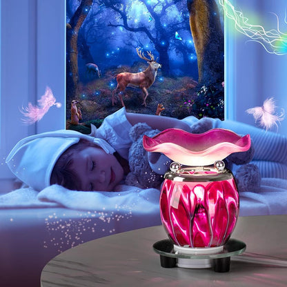 HUNANBANG 3 in 1 Electric Oil Warmer Scented Wax Warmer with with Auto Off Timer Candle Wax Melt Warmer Wax Melter Fragrance Wax Burner(Purple-Timer)