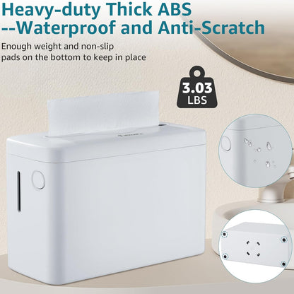 Trifold Paper Towel Dispenser Countertop, 300-Sheet Large Capacity for Multifold Paper Towel, White Heavy Duty Wide-Design