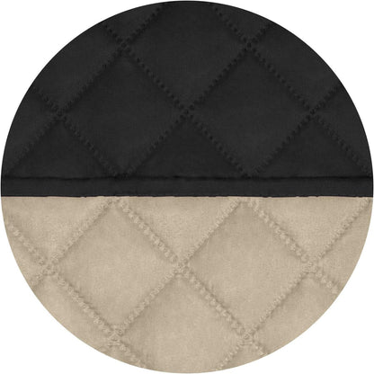 PureFit Reversible Quilted Sofa Cover, Water Resistant Slipcover Furniture Protector, Washable Couch Cover with Non Slip and Elastic Straps for Kids, Dogs, Pets (Oversized Sofa, Black/Beige)