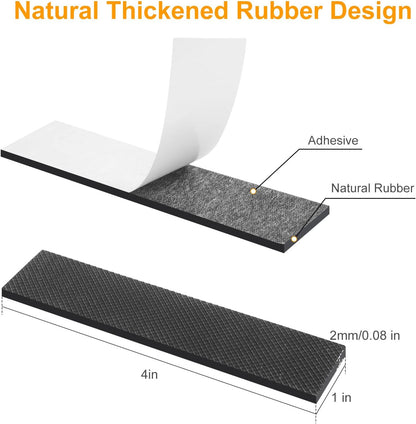 CHUNZEXI Non Slip Furniture Pads 12 PCS 4" x 1", Self Adhesive Rubber Grippers for Furniture Legs, Anti Skid Floor Protectors, Prevent Scratches & Sliding