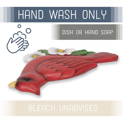 NAT & Jules Animal Character Shaped Dimensional Indoor Outdoor 11 inch Cast Resin Decorative Garden Stepping Stone, Patio, Walkway Sculpture Yard Art, Cardinal Red