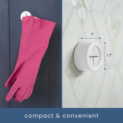 S&T INC. Round Adhesive Push Towel Hooks for Kitchen, Hand and Dish Towels, Matte White, 4 Pack