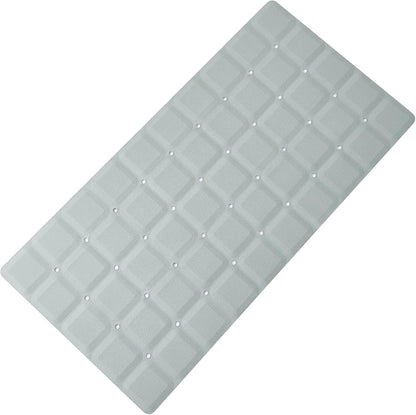 Foldable Silicone Bathtub Mat: Jumbo Size Heavy Duty Safety Bath Mat for Tub Without Suction Cups Non Slip Bath & Shower Mat for Textured, Reglazed, Refinished Tub (Grey, 35.8 x 17.7)