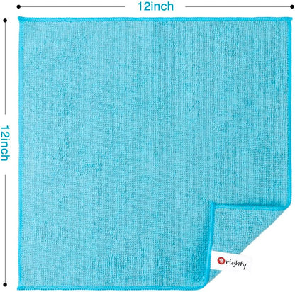 Orighty Microfiber Cleaning Cloth, 12 Pack Microfiber Towels for Cars, Highly Absorbent Car Cleaning Supplies, Lint Free Cloths Clean Rags for Car Care, House, Kitchen, 12x12 inch, Blue