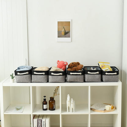 Fabric Storage Cubes - Closet Storage Bins Storage Baskets for Organizing with Handles Organization and Storage 11.8 (L) x 7.8 (W) x 5.2 (H) inches