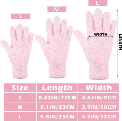 Patelai 3 Pairs Microfiber Plant Dusting Gloves Leaf Cleaning Gloves for Indoor Plants, Blinds, Furniture, House (Small,Pink, Nude, White)
