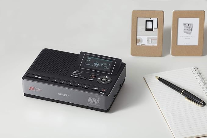 Sangean CL-100 NOAA, S.A.M.E and Public Alert Certified Weather Alert Table-Top Radio with AM/FM-RBDS, and EEPROM Back Up for Preset Stations