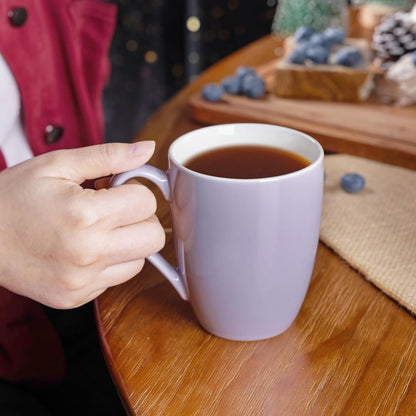 GBHOME 16oz Coffee Mugs Set of 6, Large Ceramic Coffee Mugs for Man, Woman, Dad, Mom, Modern Coffee Mugs Set with handle for Tea/Latte/Cappuccino/Milk/Cocoa. Dishwasher&Microwave Safe,Puple