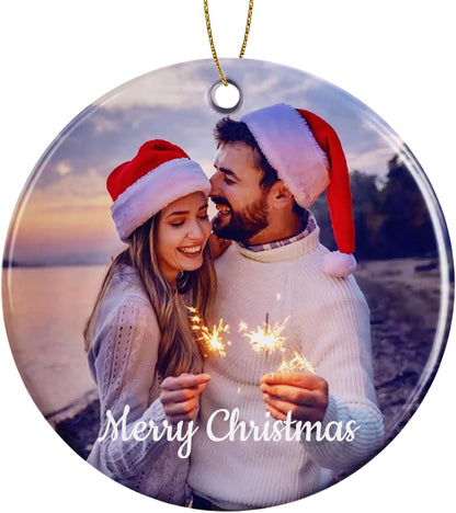 Personalized Christmas Ornaments, Custom Photo & Text 2025 Christmas Tree Ornament, Ideal for Xmas Decorations, Baby Showers, Weddings, Birthdays, Gifts for Mom, Dad, Kids, Pets, Friends