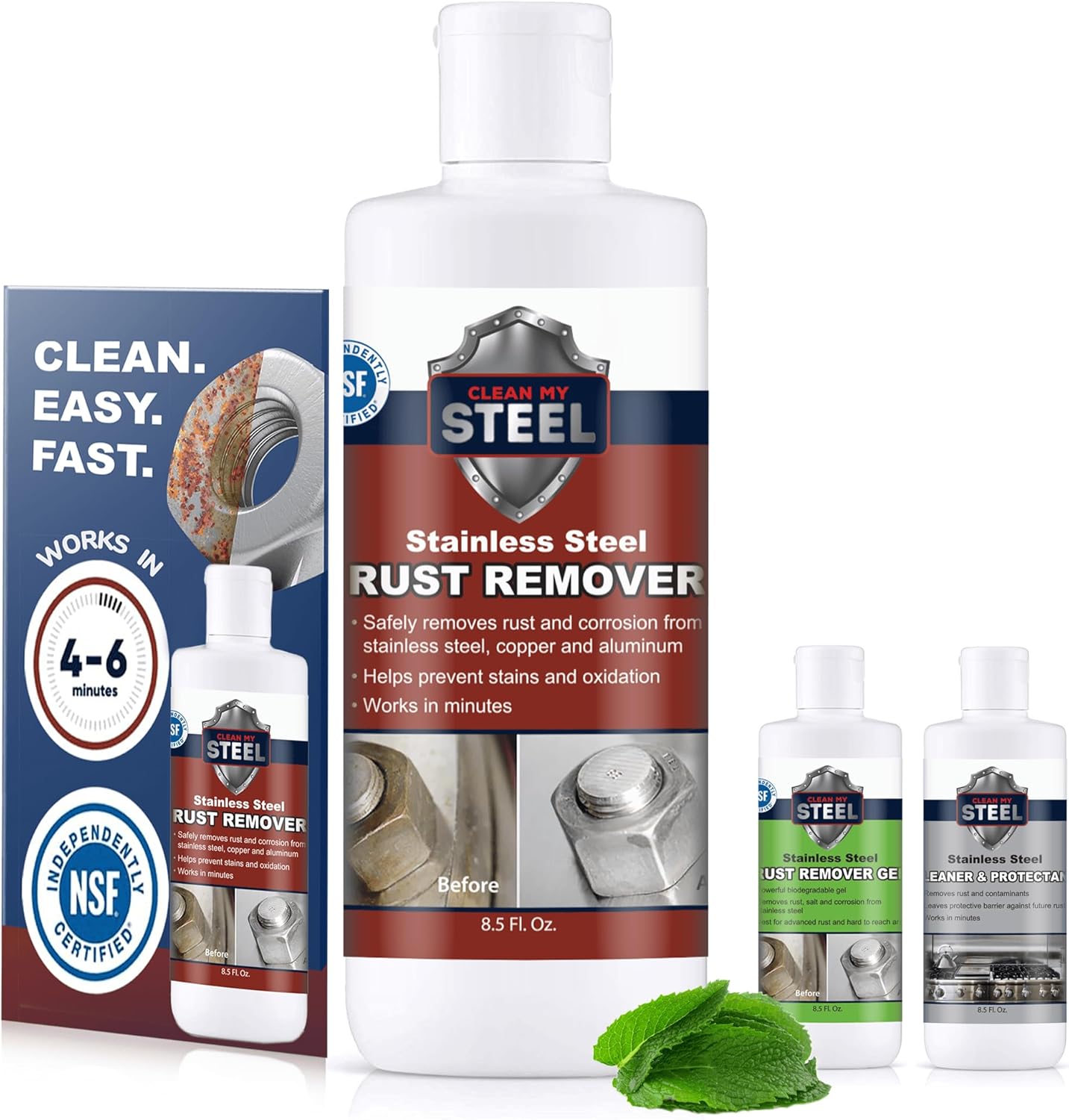 Stainless Steel Rust Stain Remover & Cleaner, Soft Cleanser, Safe for Food Areas, Non-Toxic for Appliances Perfect for Commercial Equipment, Refrigerator, Cybertruck and more (8.5 oz)