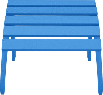 WestinTrends Outdoor Ottoman, Patio Adirondack Ottoman Foot Rest, All Weather Poly Lumber Folding Foot Stool for Adirondack Chair, Widely Used for Outside Porch Pool Lawn Backyard, Pacific Blue