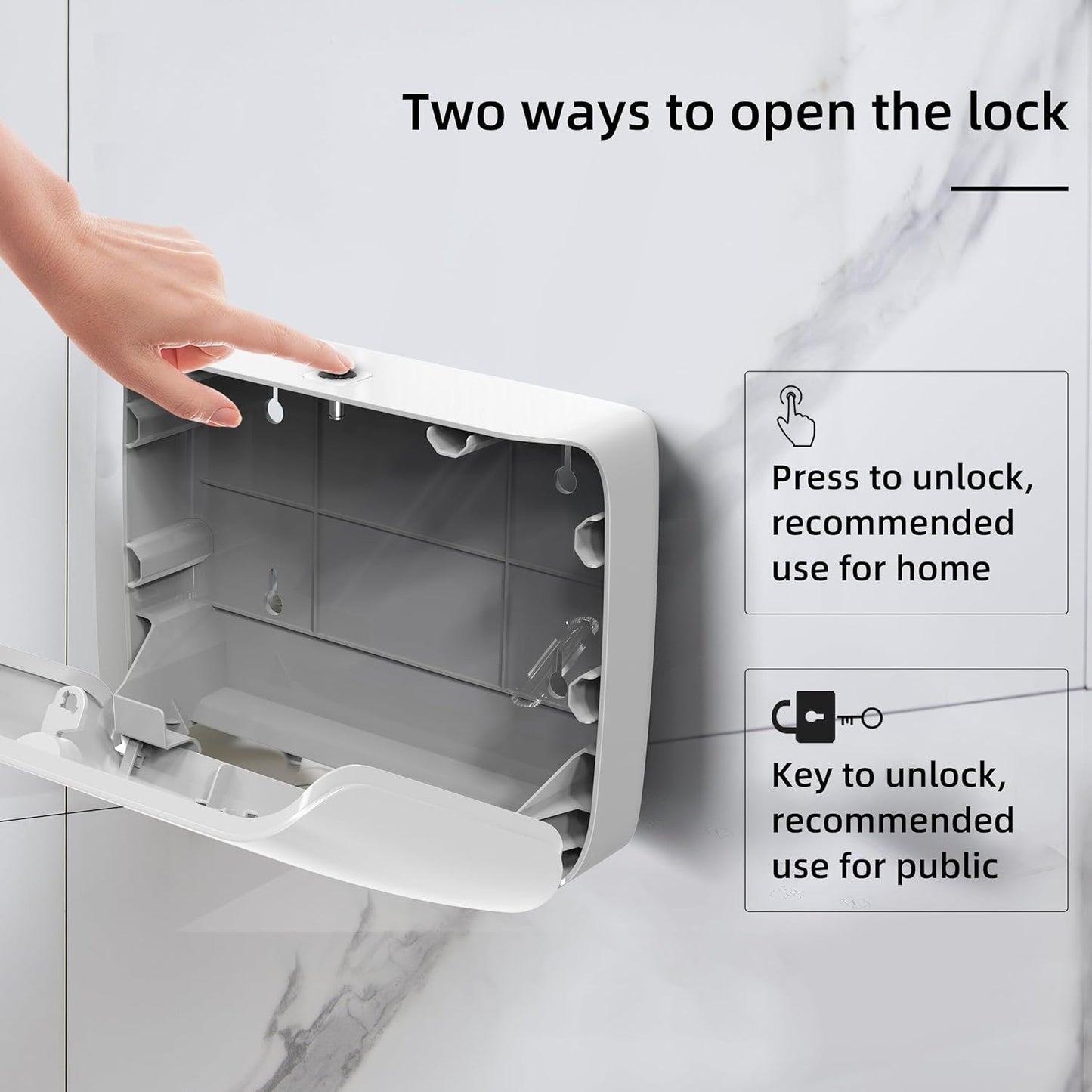 Paper Towel Dispenser Wall Mount Commercial Pack of 3 White Holder Fits Multifold Hand Towels for Kitchen Bathroom