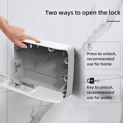 Paper Towel Dispenser Wall Mount Commercial Pack of 3 White Holder Fits Multifold Hand Towels for Kitchen Bathroom