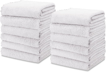 kimteny Kitchen Cloth Dish Towels, 13x28 Inches Premium Dishcloths, Super Absorbent Coral Velvet Microfiber Cleaning Cloths, Fast Drying Rags for Washing Dishes (13x28-12 Pack, White)