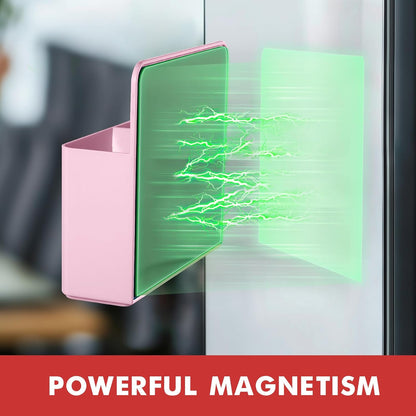 BEYGORM 2 Pack Plastics Magnetic Pen Holder for Refrigerator, Dry Erase Marker Holder for Whiteboard，Magnet School Locker Organizer Accessories, Pencil Cup, Pen Caddy, Classroom Organization(Pink)