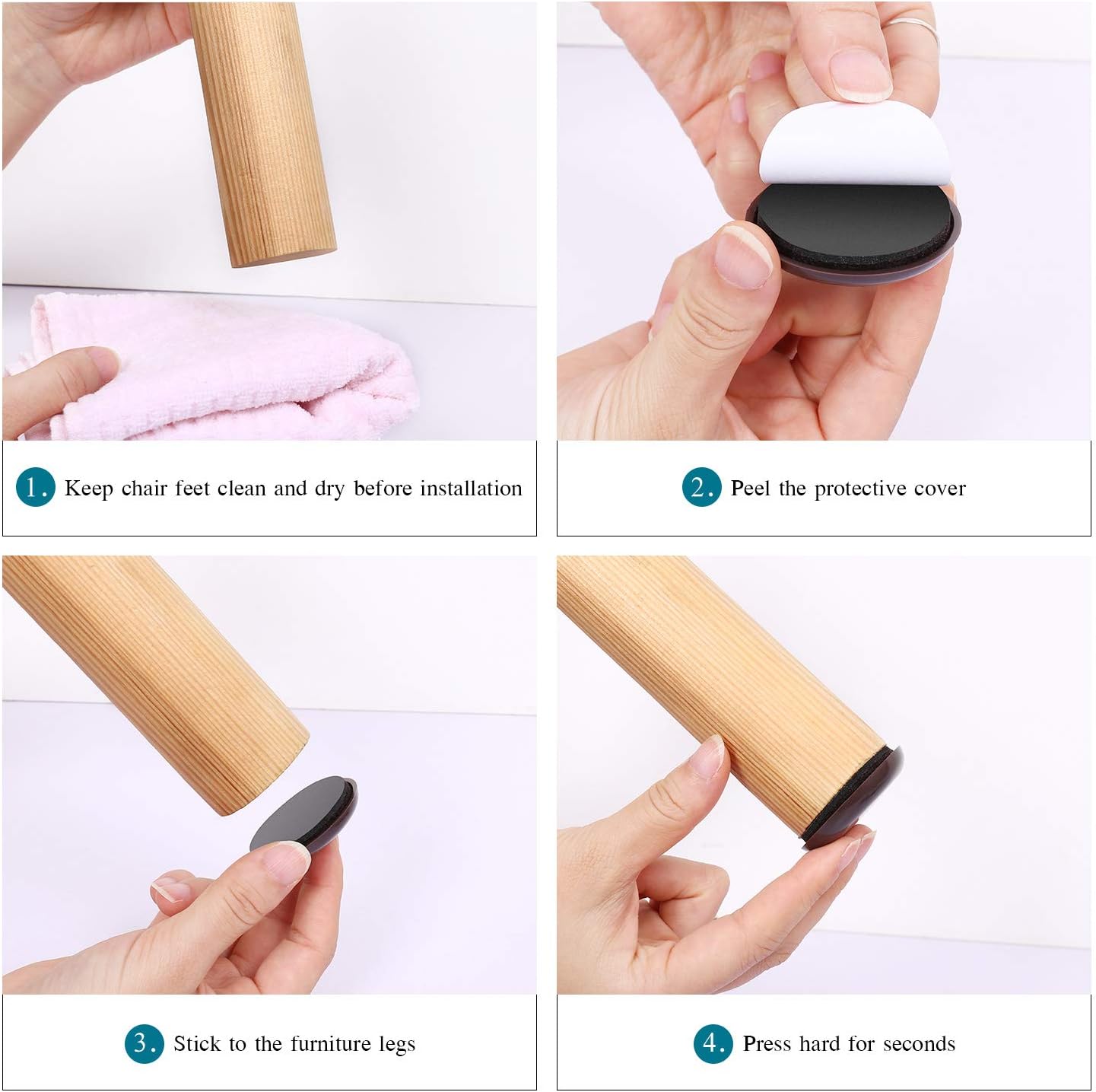 Ezprotekt 16 Pcs Self-Stick Furniture Movers Sliders for Carpet, 2.5 inch Square Self-Adhesive Furniture Moving Pads, Furniture Glides Sliders for Moving Chair Table Desk Bed Sofa Couch (Brown)