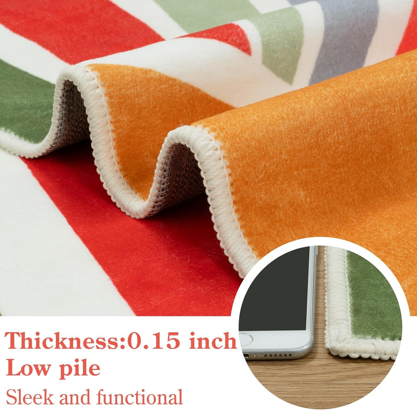 STARUIA Boho Machine Washable 6x9 Area Rugs for Living Room, Soft Non-Slip Large Sun Rainbow Nursery Kids Rug for Bedroom, Colorful Throw Rug Carpet for Classroom Office Dining Room(Color,6'x9')