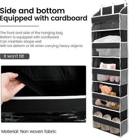 Over the Door Organizer with 5 Large Pockets and 10 Side Mesh Pockets Visible Closet Hanging Organizer Large Capacity Behind Door Storage Organizer for Home Office Bathroom Bedroom